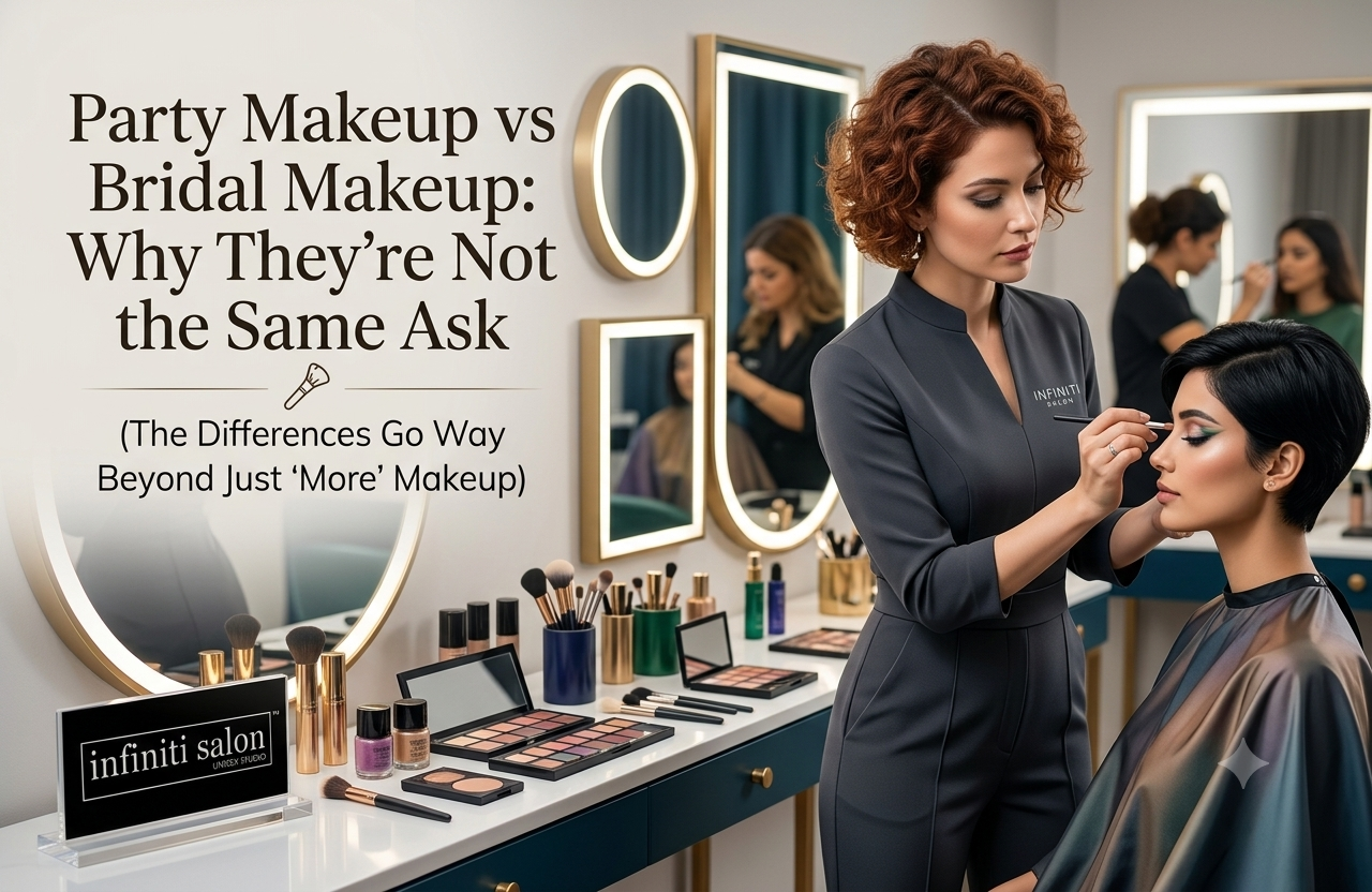 Professional party makeup and bridal makeup service by Infiniti Salon