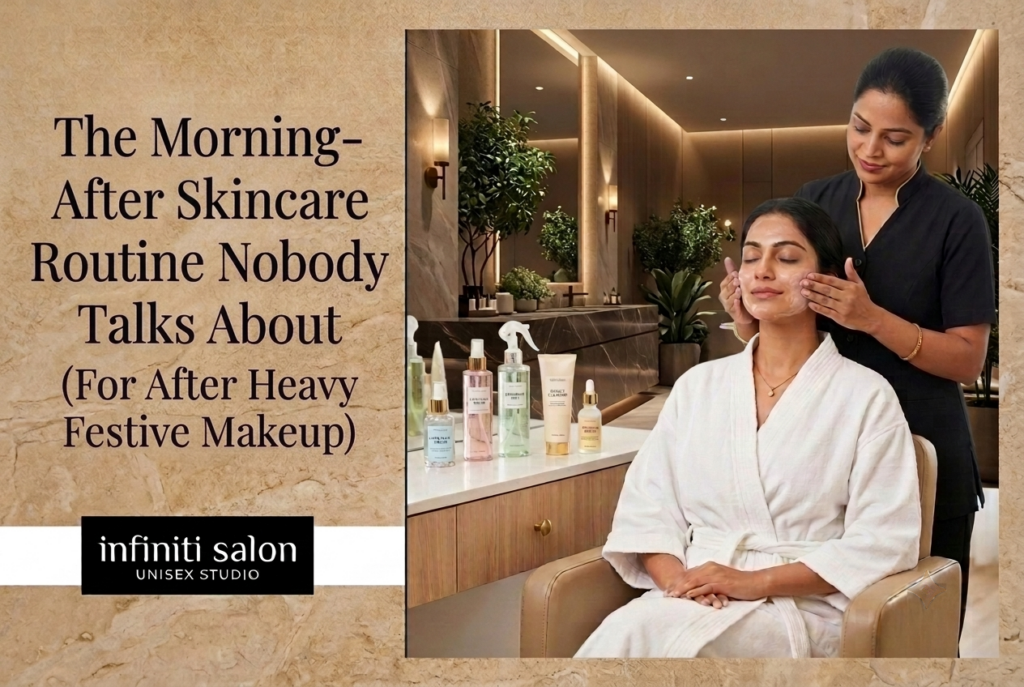 Post-festive makeup skincare routine at Infiniti Salon