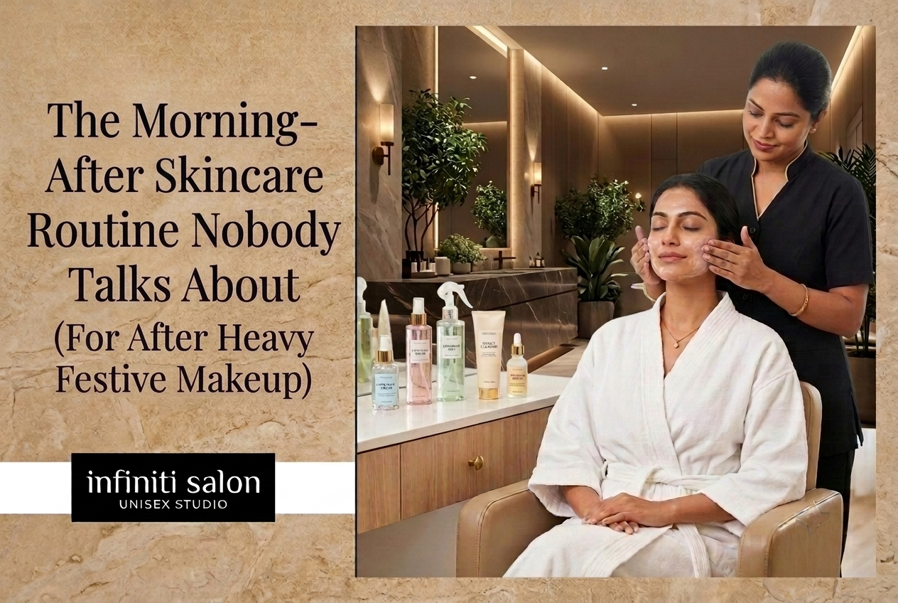 Post-festive makeup skincare routine at Infiniti Salon